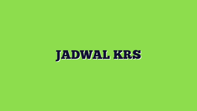 JADWAL KRS