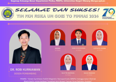 Fisika UM Goes to PIMNAS 2024 - Tim PKMRE 2
