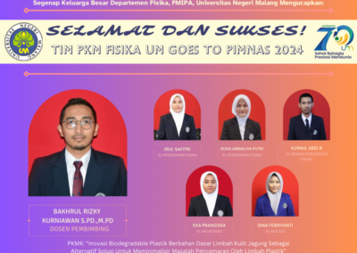 Fisika UM Goes to PIMNAS 2024 - Tim PKMK 1