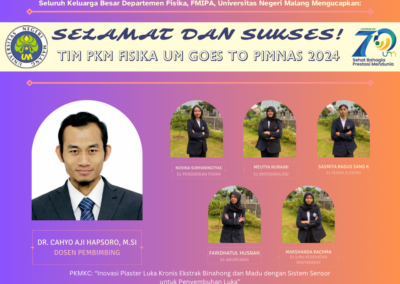 Fisika UM Goes to PIMNAS 2024 - Tim PKMKC